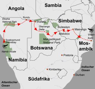 Reisekarte: Namibia_Botswana_Zimbabwe_Mozambique_Coast_To_Coast