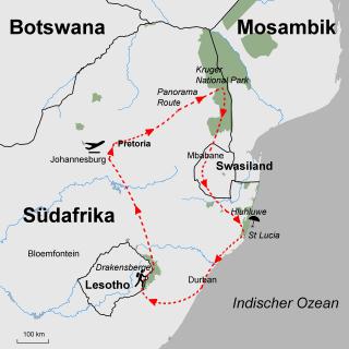 Reisekarte: Suedafrika_Eswatini_Und_Lesotho_Koenigreiche_Des_Ostens