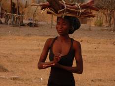 Kavango woman with firewood